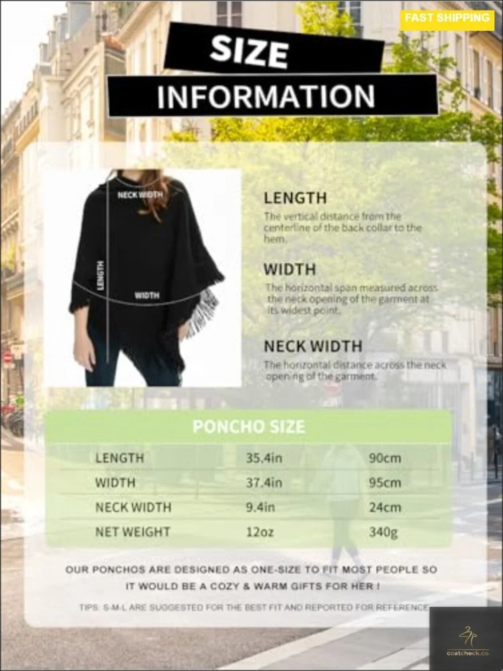 Hooded Knit Poncho with Fringe - Witchy Gothic Cape